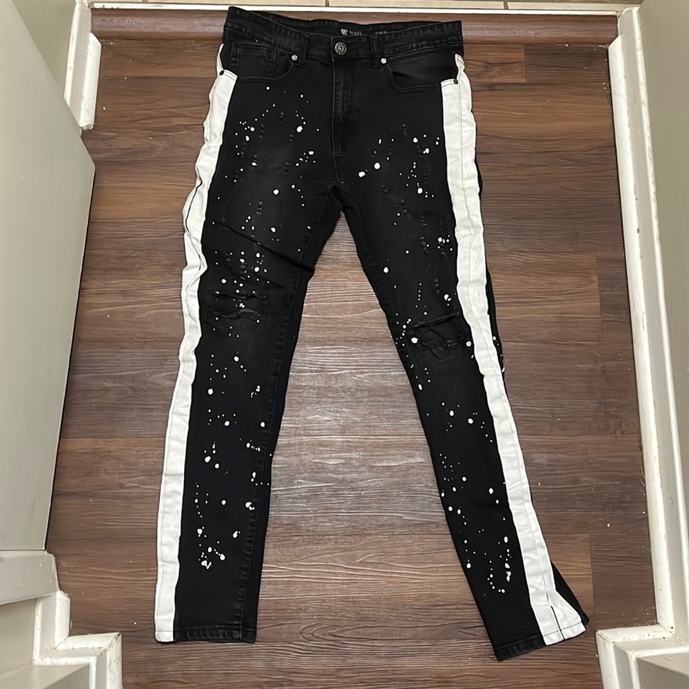 Painted Skinny Black Jeans 30x32